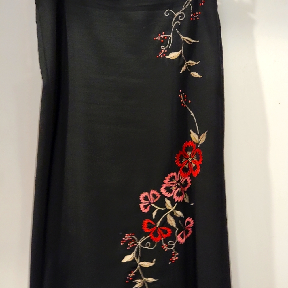 Ann Taylor loft embroidery wool skirt in multi colors